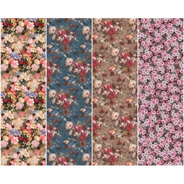 Lenços de seda impressos Digital padrão de flores de moda (C-011)